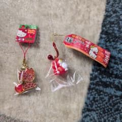 ご当地ハローキティ 信州 福岡限定 ヒョウ柄ストラップと明太子の