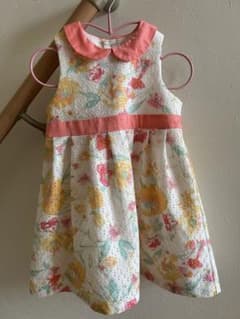 センスオブワンダー　花柄ノースリーブワンピース 100cm 襟付きのサムネイル