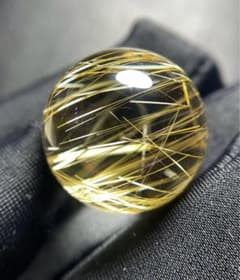 ⭐︎【天然】ゴールド ルチル クオーツ 丸玉 21mm 13g - メルカリ