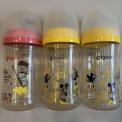 pigeon ミッキーマウス他　哺乳瓶 3本セット　プラスチック　240mlのサムネイル