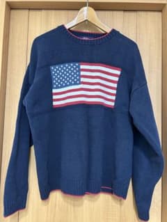 PATRIOT アメリカ国旗 ニット XL 古着 オーバーサイズ 星条旗 - メルカリ