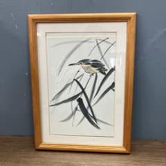 水墨画 鳥 額装 カワセミ 額縁 FUJICOLOR 木製フレーム 壁掛け 水墨画 鳥 額装 カワセミ 額縁 FUJICOLOR 木製フレーム 壁掛け - メルカリ