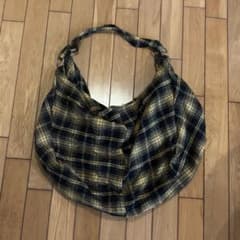 イエロー×ブラック チェック柄 大容量 ショルダーバッグ SHEINのサムネイル