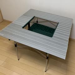 新品同様！Colemanグリルラック付ツーウェイ アルミロールテーブルスクエア 美品】コールマン グリルラック付ツーウェイアルミロールテーブル