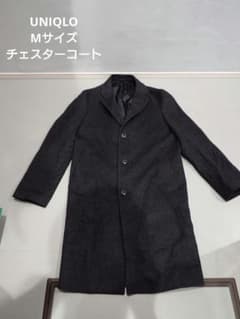 せ*ー様 UNIQLO　ダークグレー チェック柄 チェスターコートのサムネイル