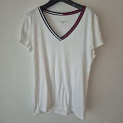 TOMMY HILFIGER VネックTシャツ L/G ホワイトのサムネイル
