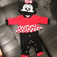 ミニーちゃん フード付きロンパースのサムネイル