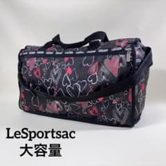 レスポートサック　大容量　2WAY 旅行バッグ　ポーチ付き　ブラック　エナメル調 レスポートサック 大容量 2WAY 旅行バッグ ポーチ付き ブラック