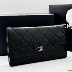 シャネル✨マトラッセ✨ラムスキン✨ブラック✨三つ折り財布 51 - メルカリ