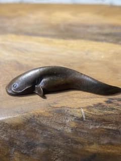 ナマズ彫刻のアンティーク 古美術 古銅 文鎮 ナマズ 厚重 細工 鯰魚 置物 アンティーク 茶道 5.5c