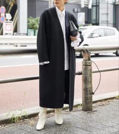 ATON / TOMORROWLAND別注 ウール ノーカラーコート 美品 - メルカリ