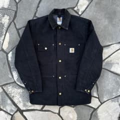 超美品 US製 90s Carhartt カバーオール チョアコート 黒 38