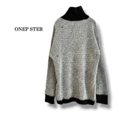 【ONEP STAR】シャギーハイネックニット　モノトーン　ストレッチ　グレー