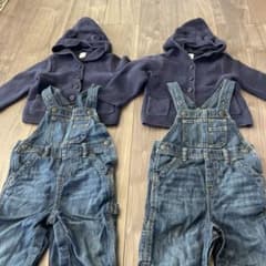 くま耳ニット　オーバオール　2セット　双子のサムネイル