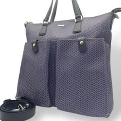 美品 ザネラート トートバッグ 2way ジオバッタ PVC レザー ネイビー系 m56317007006_1.jpg?1750901632