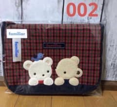 新品☆ 002 ファミリア 母子手帳ケース 赤チェック ポーチ Mサイズ