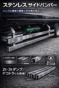 初回限定価格　デコトラ用　ステンレス　サイドバンパー　1500mm 初回限定価格 デコトラ用 ステンレス サイドバンパー 1500mm - メルカリ