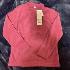 新品☆UNIQLOフリースリブハイネックT☆110センチのサムネイル