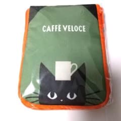 カフェベローチェ 黒ねこエコバッグ2026 オリーブグリーン