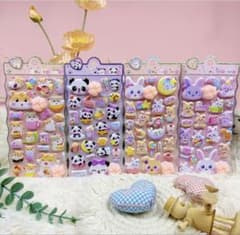 3D立体シール 4枚セット かわいい動物デザインのサムネイル