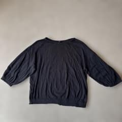 (UNIQLO)シャーリングブラウス七分袖　Lのサムネイル