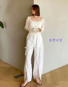 SeaRoomLynn へムZipルーズカーゴパンツ ホワイト - メルカリ