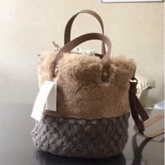 ☆彡.。sm2♡今季♡新品未使用♡ファー×手編みニット2wayバック♡のサムネイル