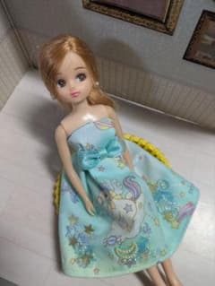 ハンドメイド　リカちゃん服　ユニコーン　チュールワンピース　22cmドールサイズのサムネイル