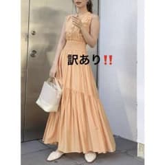 dazzlin シアーティアードボリュームワンピース オレンジ ロング FREE