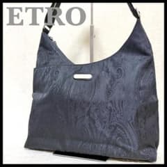 極美品✨ ETRO 3層式 ショルダーバッグ ペイズリー ホーボー型 黒 