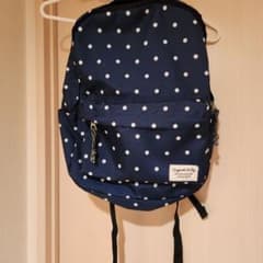 ドット柄ネイビーリュック