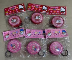 レトロ ハローキティ キキララ コンパクトキーホルダー 2種6点 1993年