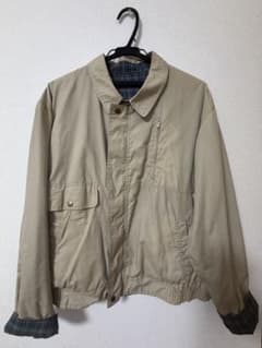 短丈リバーシブル ジャケット ベージュ チェック柄のサムネイル