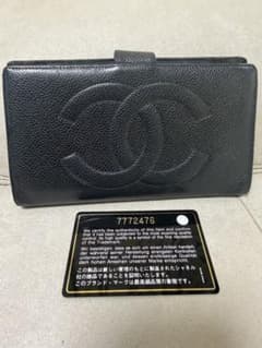 CHANEL】ブラックレザー デカココ タイムレスCC 長財布 - メルカリ