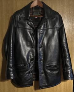 Schott レザーカーコート黒 36 サボテン復刻 533US - メルカリ