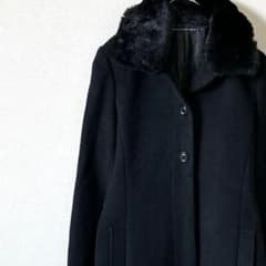 ships little black ロングコート ウール アンゴラ ファー付き - メルカリ