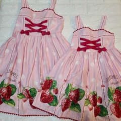 シャーリーテンプル イチゴ ワンピース 姉妹 お揃い リンクコーデ 