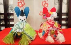 おばあちゃんのハンドメイド 着物うさぎ人形 アンティーク着物 小さな