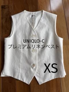美品UNIQLO C プレミアムリネンベスト オフホワイト XS ユニクロシーのサムネイル