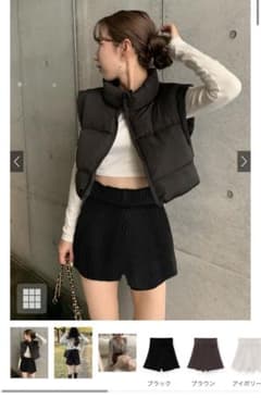 ハイウエストリブニットショートパンツのサムネイル