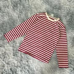 agnes b』アニエスベー ボーダー長袖Tシャツ カットソー 綿100% 赤