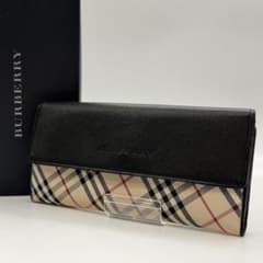 バーバリー 長財布 フラップ ノバチェック サフィアーノ レザー