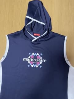marie claire フード付きスポーツベスト ネイビーのサムネイル