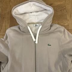 LACOSTE ジップアップパーカー ベージュ 裏ボアのサムネイル