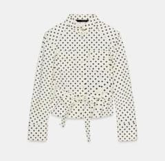 完売 ZARA ドット柄シャツジャケット 水玉 白色 黒色 XL - メルカリ