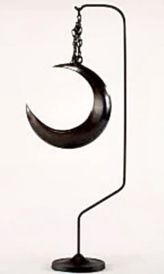 花器　吊り花器　半月型　銅器　つり花器　月形花器　弦月形花器　銅　鎖付　嵯峨御流 花器 吊り花器 半月型 銅器 つり花器 月形花器 弦月形花器 銅 鎖