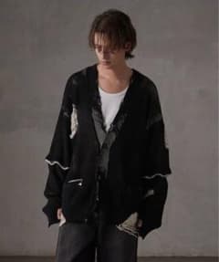 Grancy ディストラクションデザインビッグカーディガン M 黒 - メルカリ
