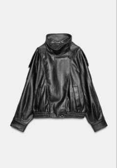 ZARA ブラック レザー風ジャケット XSのサムネイル