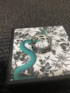 ⭐︎極美品⭐︎ GUCCI スクエアG シルバーアラベスクリング 燻加工 23号のサムネイル