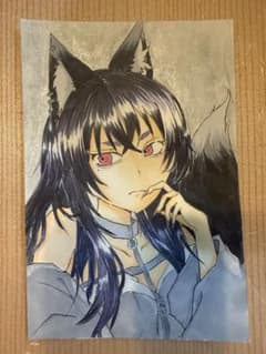 緑*巾様 手描きイラスト アナログイラスト オリジナルのサムネイル